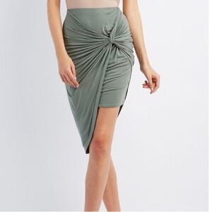 Asymmetric Emerald Green Skirt
